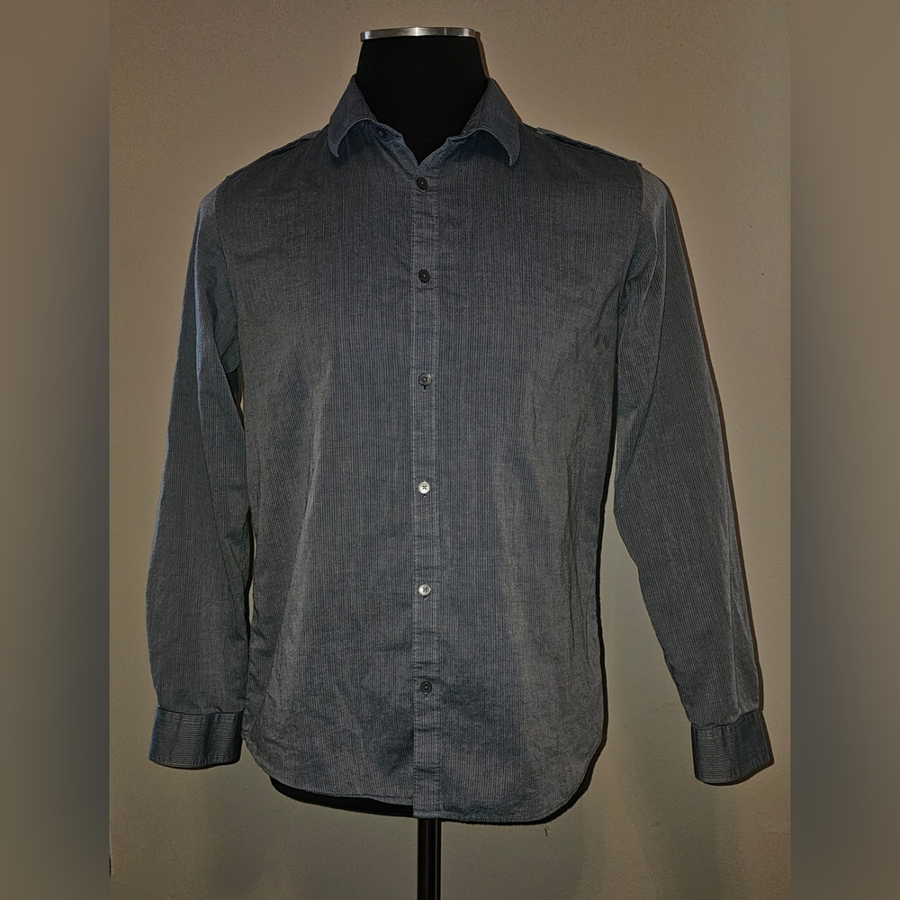 CALVIN KLEIN Gray Pinstripe Button Down Shirt
